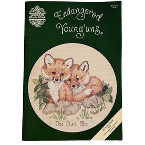 Vtg 90 Endangered Young 'uns Counted Cross Stitch Pattern Booklet Zoo Animals 79